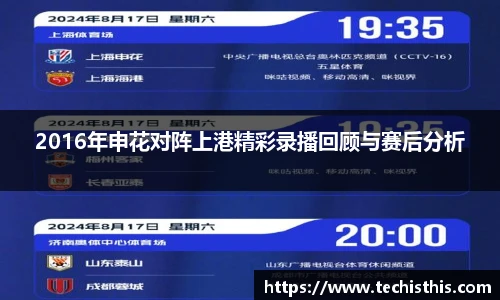 2016年申花对阵上港精彩录播回顾与赛后分析